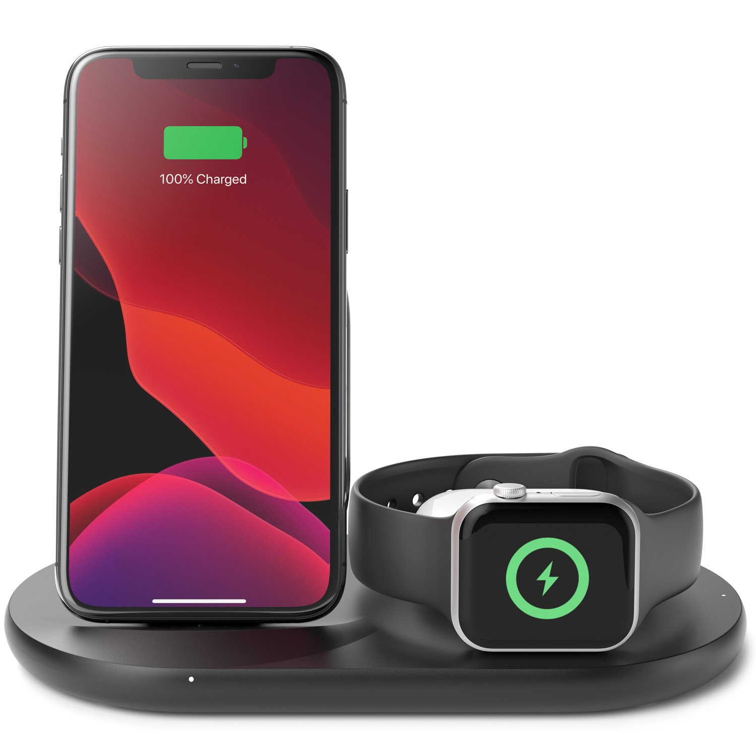 Бездротовий зарядний пристрій Belkin 3-in-1 Wireless Pad/Stand/Apple Watch, black (WIZ001VFBK)