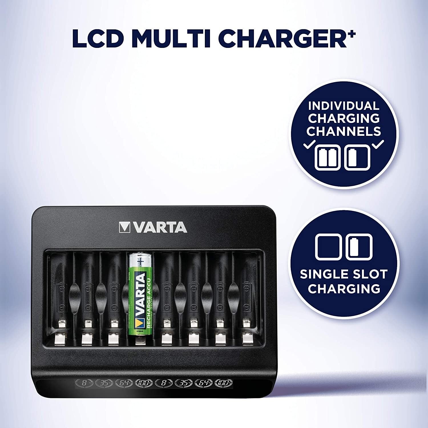 Зарядний пристрій VARTA LCD Multi Charger PLUS для АА/ААА акумуляторів (57681101401)