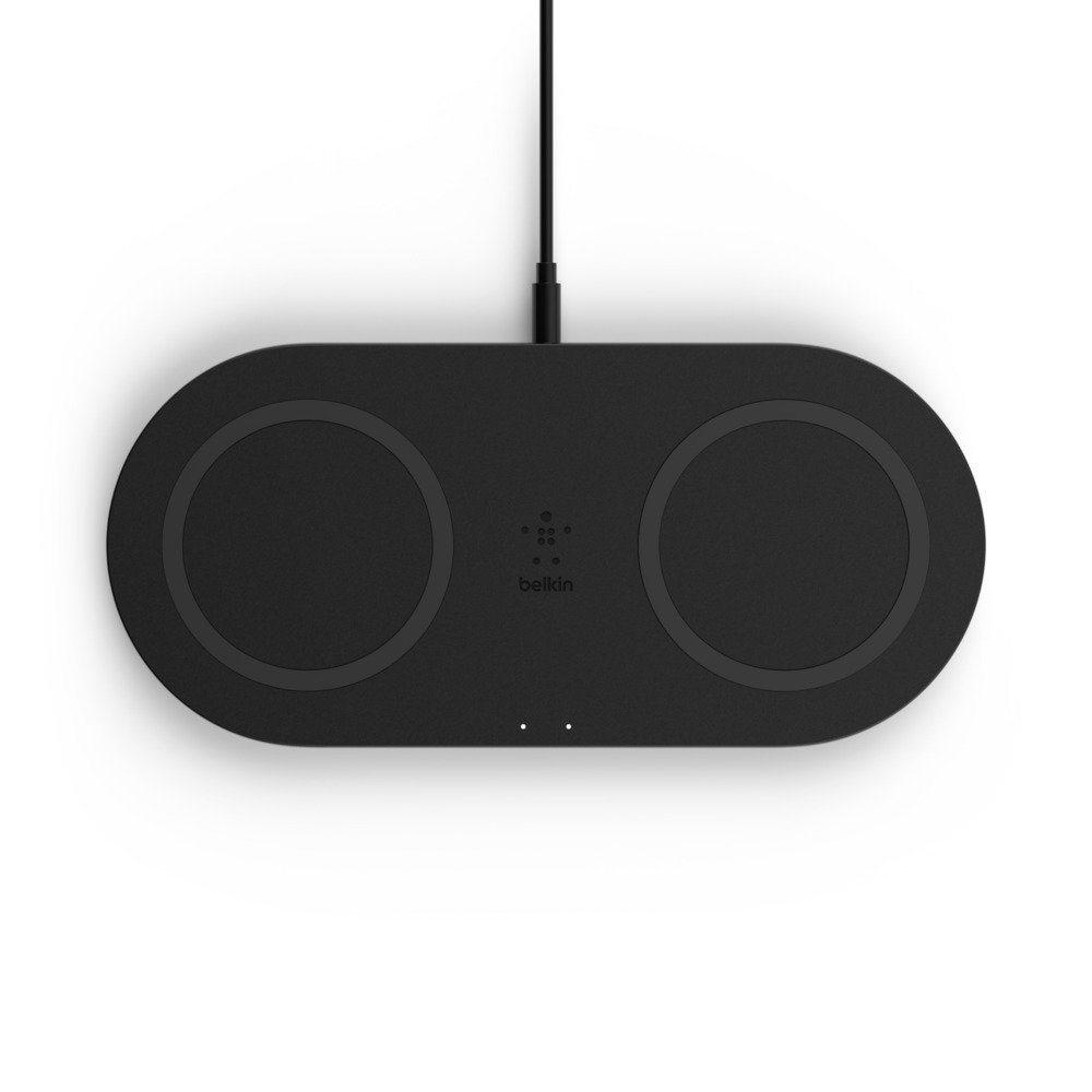 Бездротовий зарядний пристрій Belkin Dual Pad Wireless Charging Qi, 2x 10W, black (WIZ002VFBK)