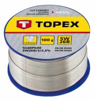 Пріпiй олов'яний TOPEX Sn, дріт 1.0 мм, 100 г 44E522