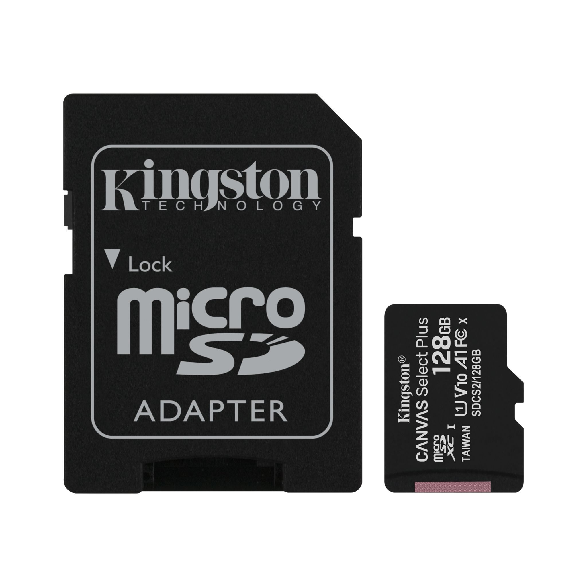 Карта пам`яті Kingston microSDXC 128GB C10 UHS-I R100MB/s + SD-адаптер (SDCS2/128GB)