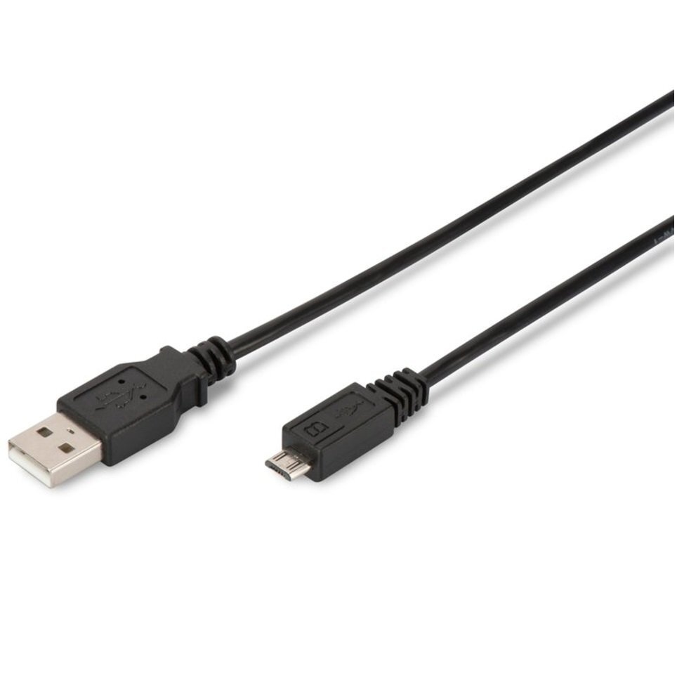 Кабель Digitus microUSB 1.8m Black (AK-300127-018-S)