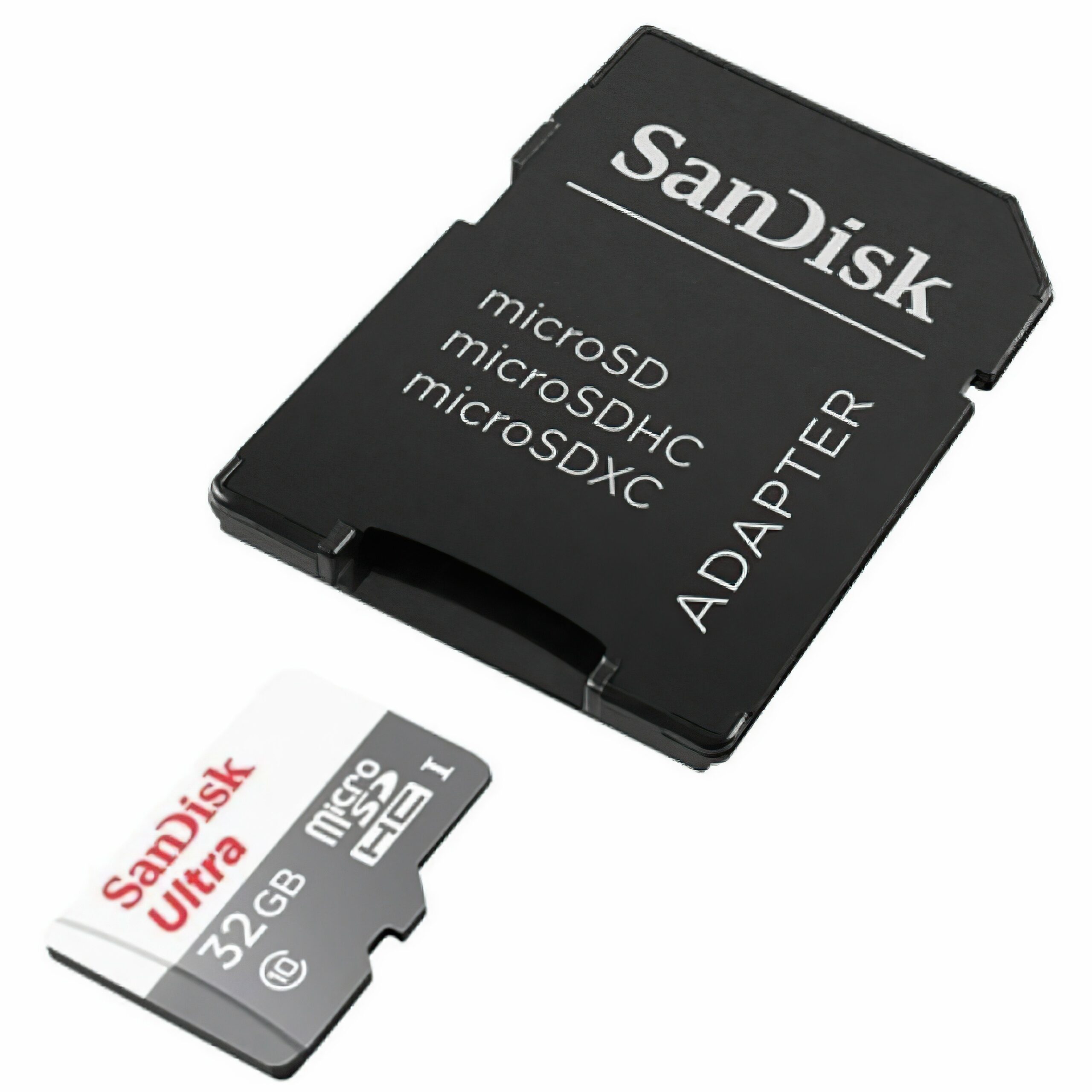 Карта пам'яті SanDisk microSDHC 32GB C10 UHS-I R100MB/s Ultra+SD адаптер (SDSQUNR-032G-GN3MA)