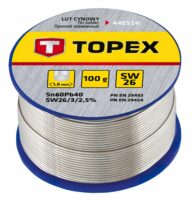 Пріпiй олов'яний TOPEX Sn, дріт 1.0 мм, 100 г 44E514