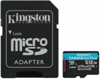 Карта пам'яті Kingston microSDXC 512GB Canvas Go Plus 170R A2 U3 V30 + SD адаптер (SDCG3/512GB)