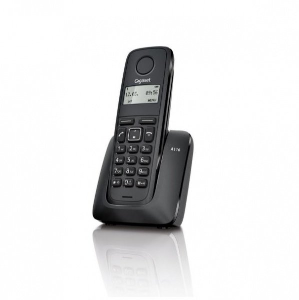 Компактный дизайн телефона Dect Gigaset A116 Black